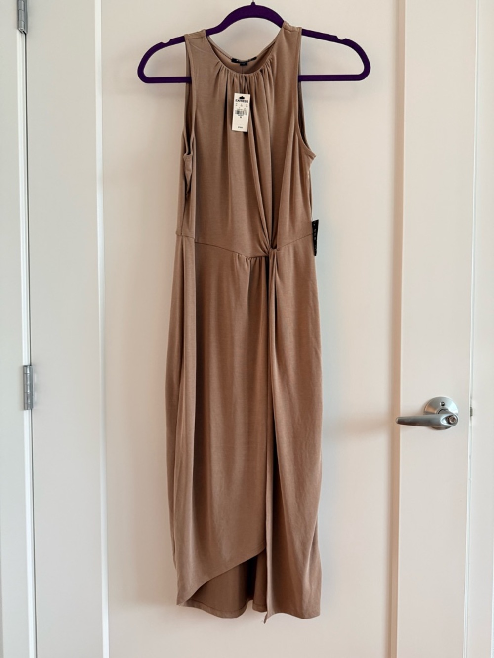 Express Sleeveless Taupe Midi Dress